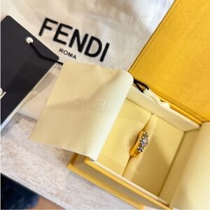 Fendi Gold Earring Cuff with Silver Detailing